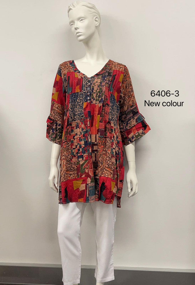 V-Neck Printed Tunic