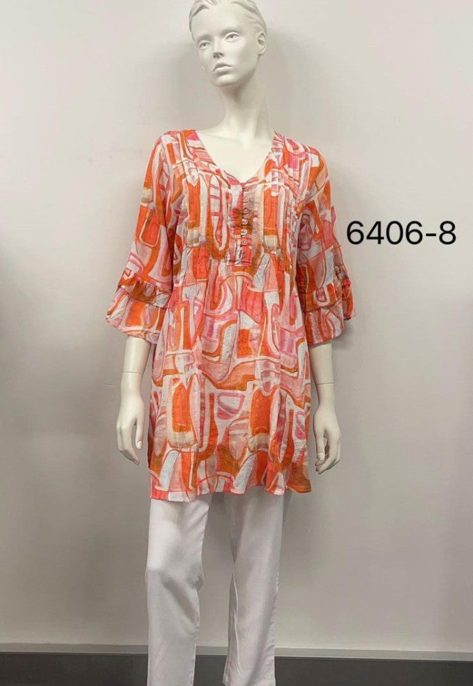 V-Neck Printed Tunic