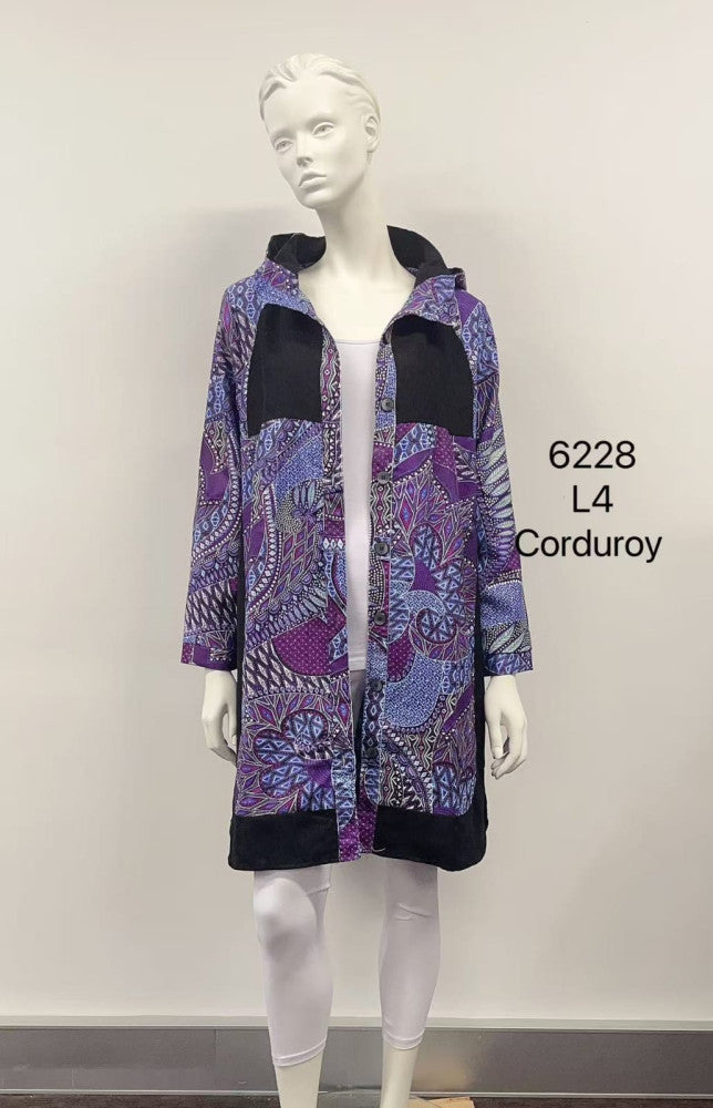 Printed Hooded Cotton Coat