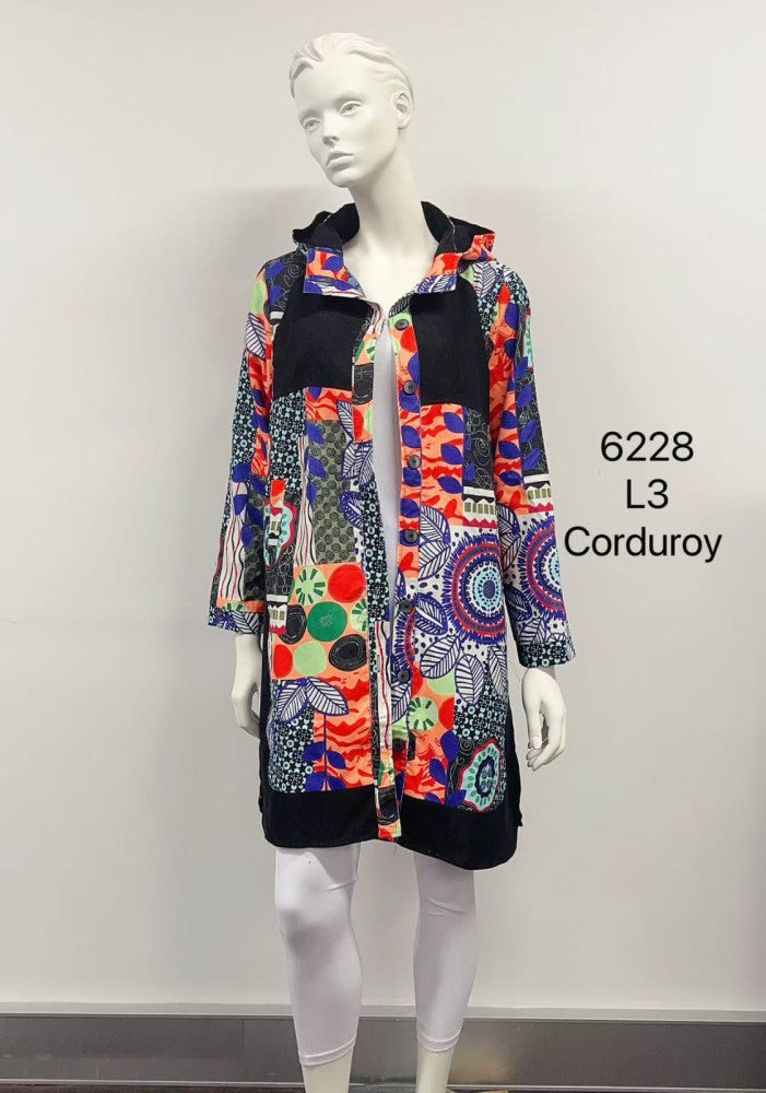 Printed Hooded Cotton Coat