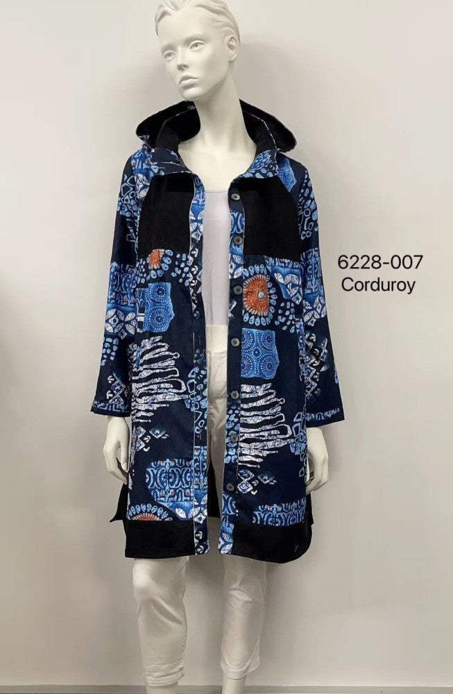 Printed Hooded Cotton Coat
