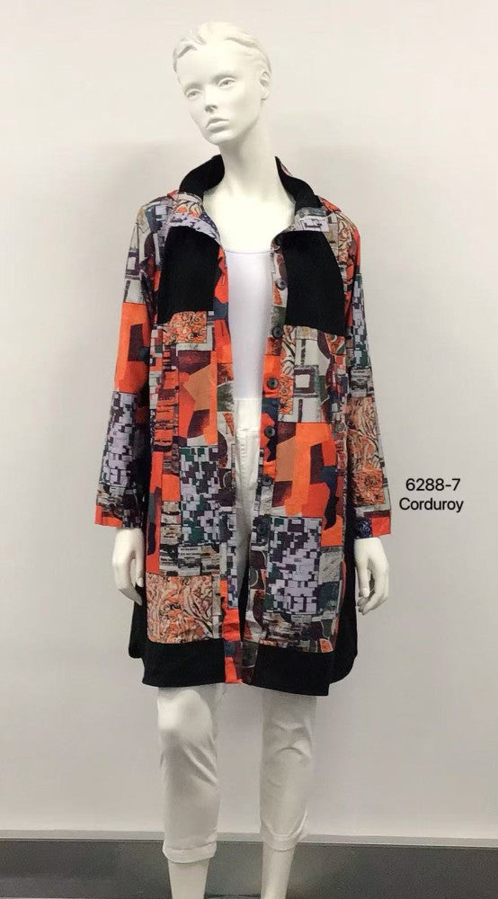 Printed Hooded Cotton Coat
