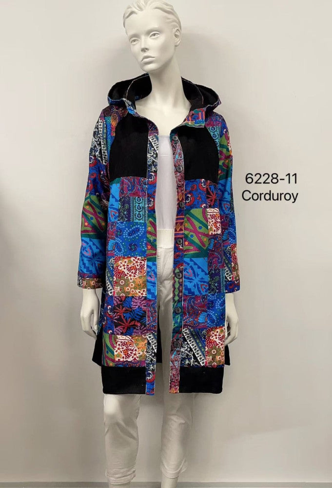 Printed Hooded Cotton Coat