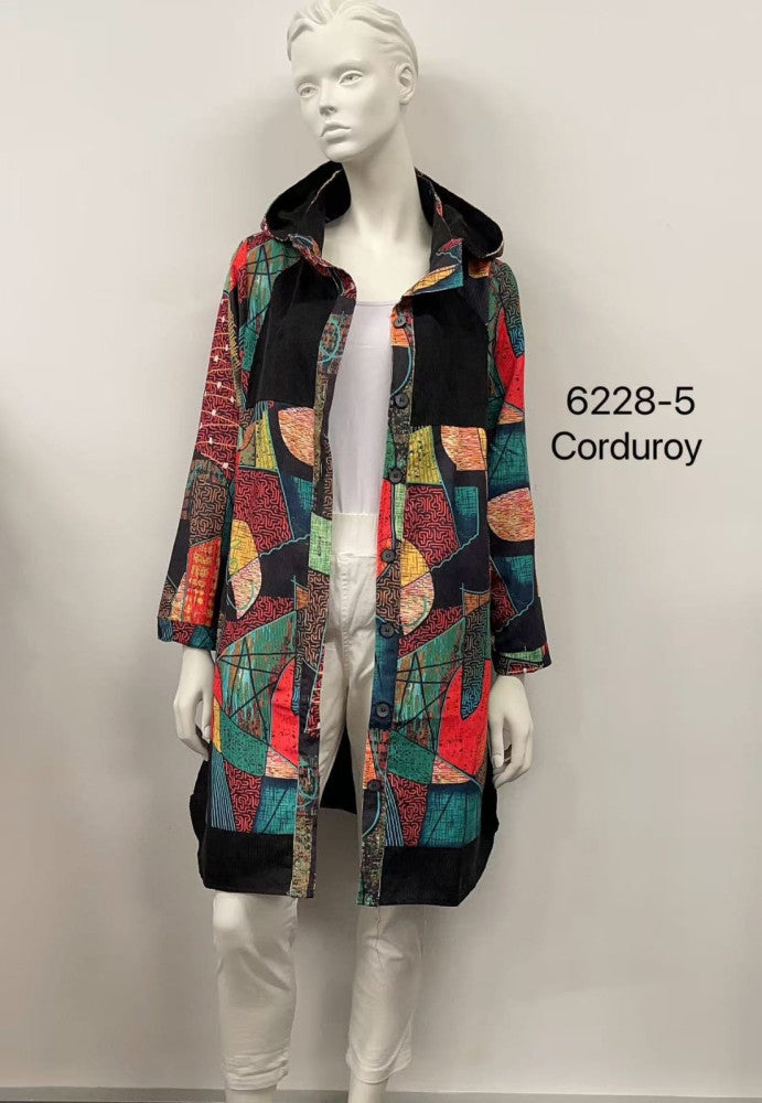 Printed Hooded Cotton Coat