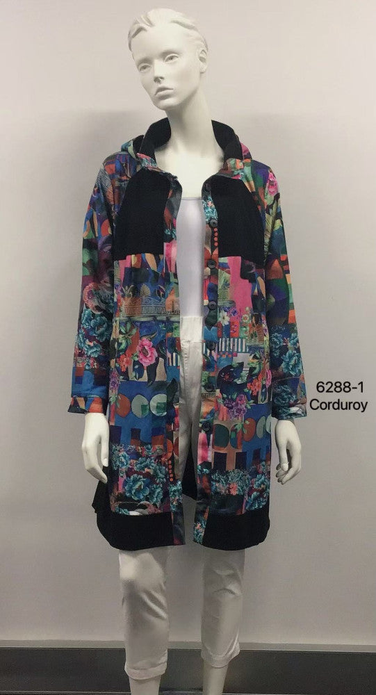 Printed Hooded Cotton Coat