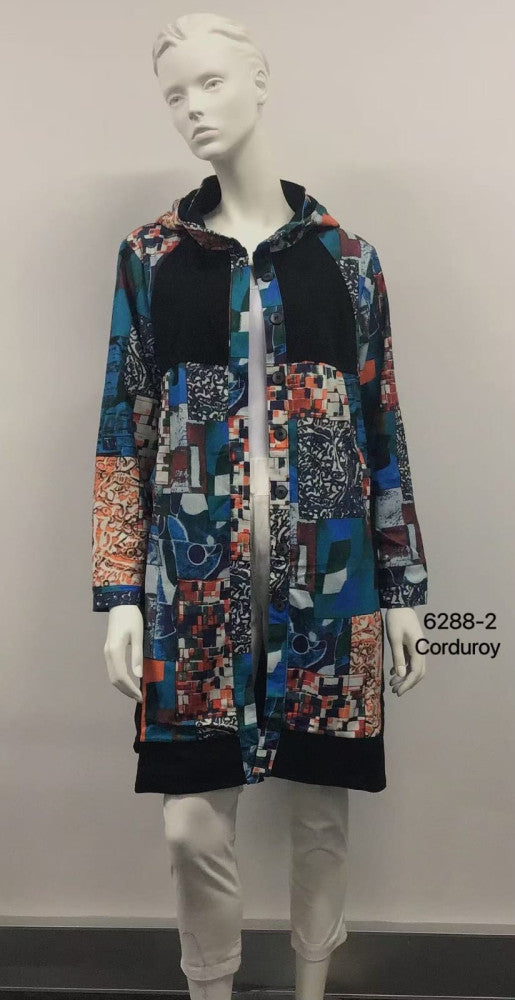 Printed Hooded Cotton Coat