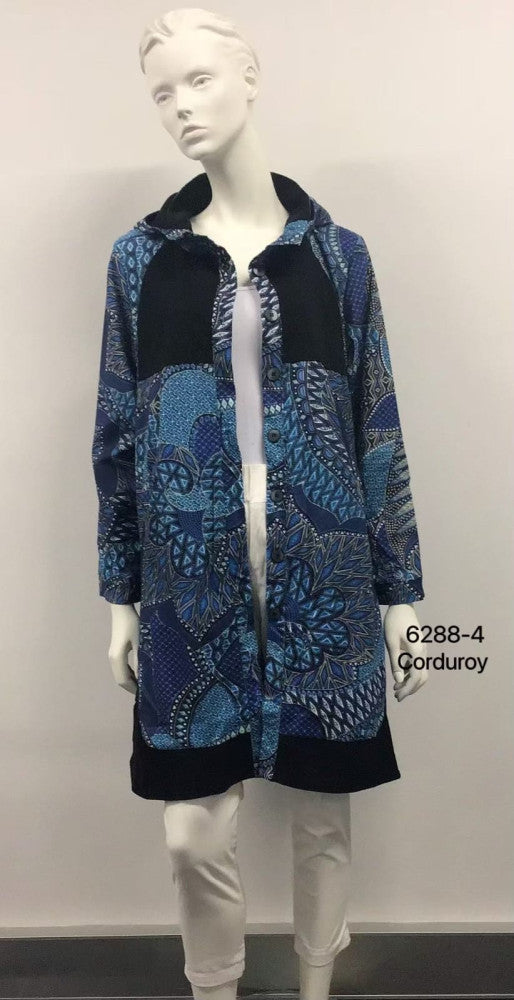 Printed Hooded Cotton Coat