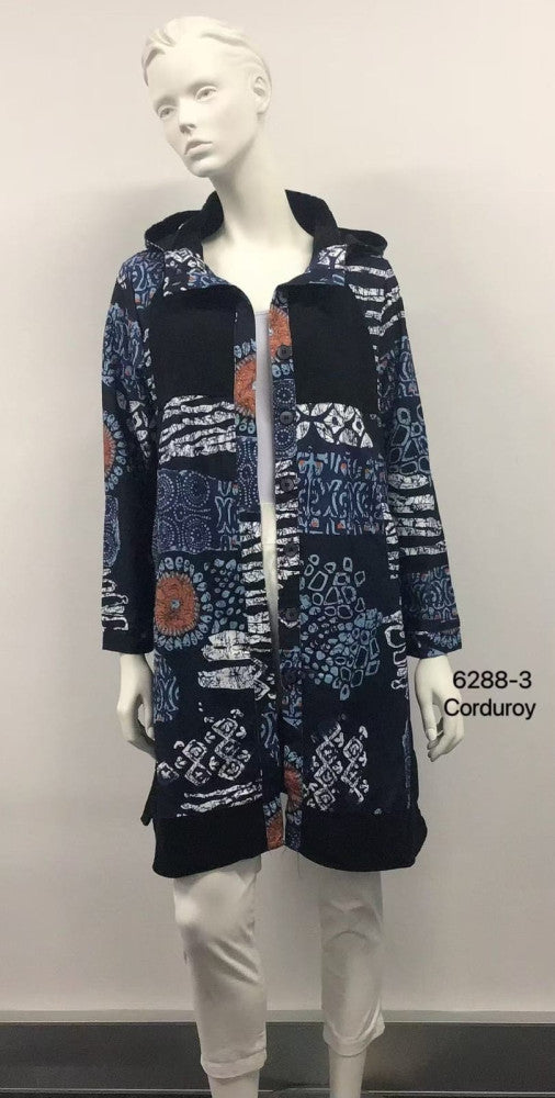 Printed Hooded Cotton Coat