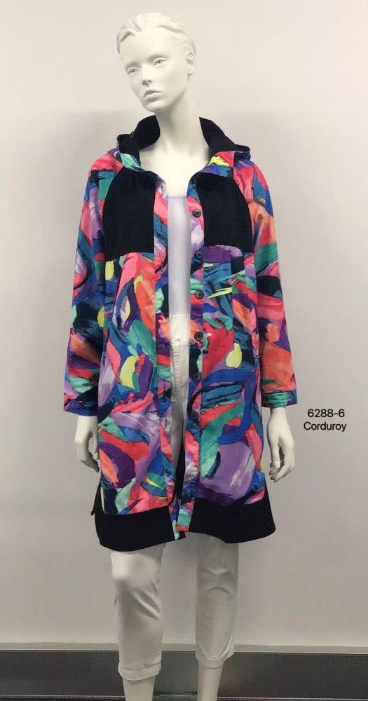 Printed Hooded Cotton Coat