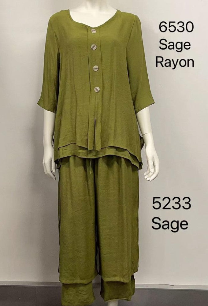 Breeze Button Layered Hem Top