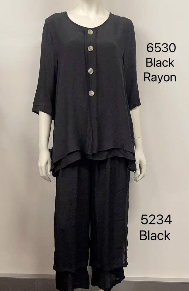 Breeze Button Layered Hem Top