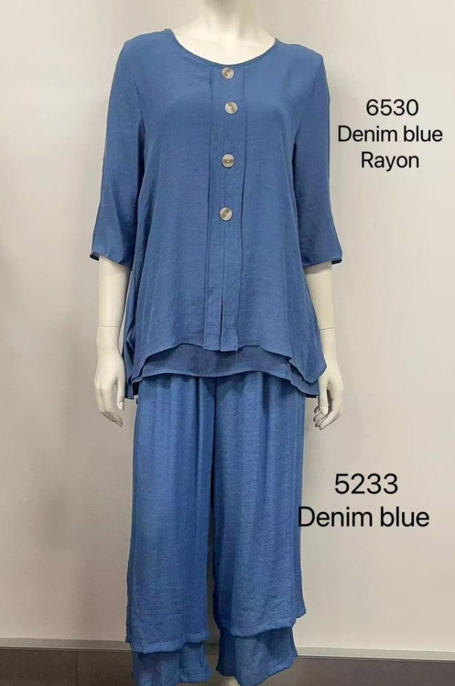 Breeze Button Layered Hem Top