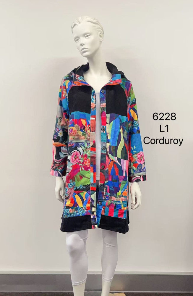 Printed Hooded Cotton Coat