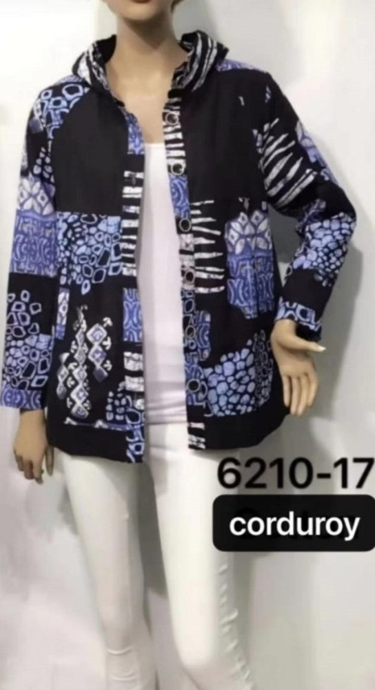 Corduroy Patch Hooded Jacket