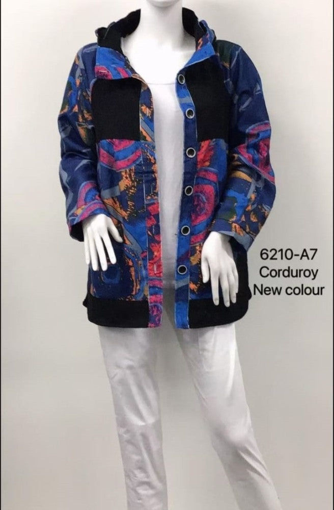 Corduroy Patch Hooded Jacket