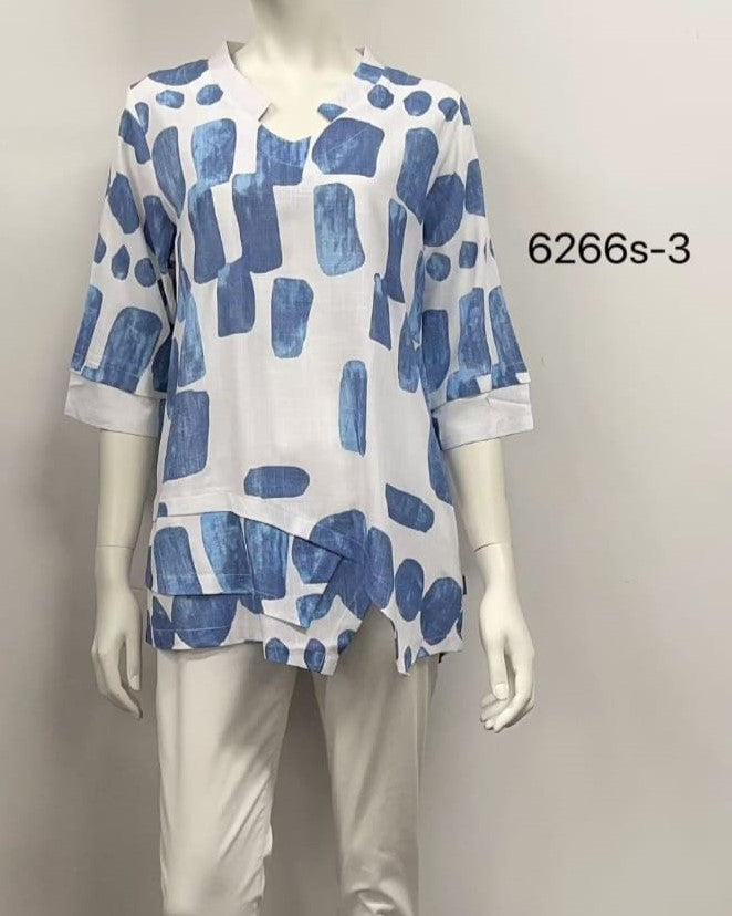 Print Ruffle Hem Top
