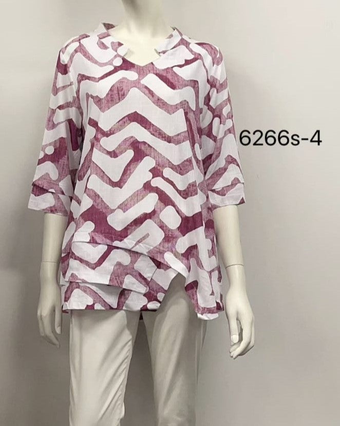Print Ruffle Hem Top