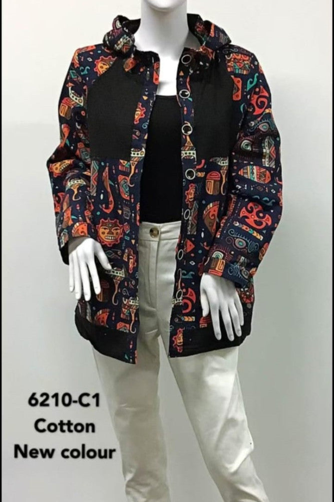 Corduroy Patch Hooded Jacket