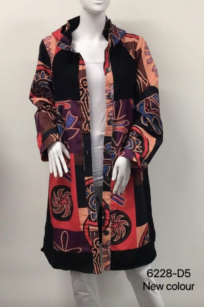 Printed Hooded Cotton Coat