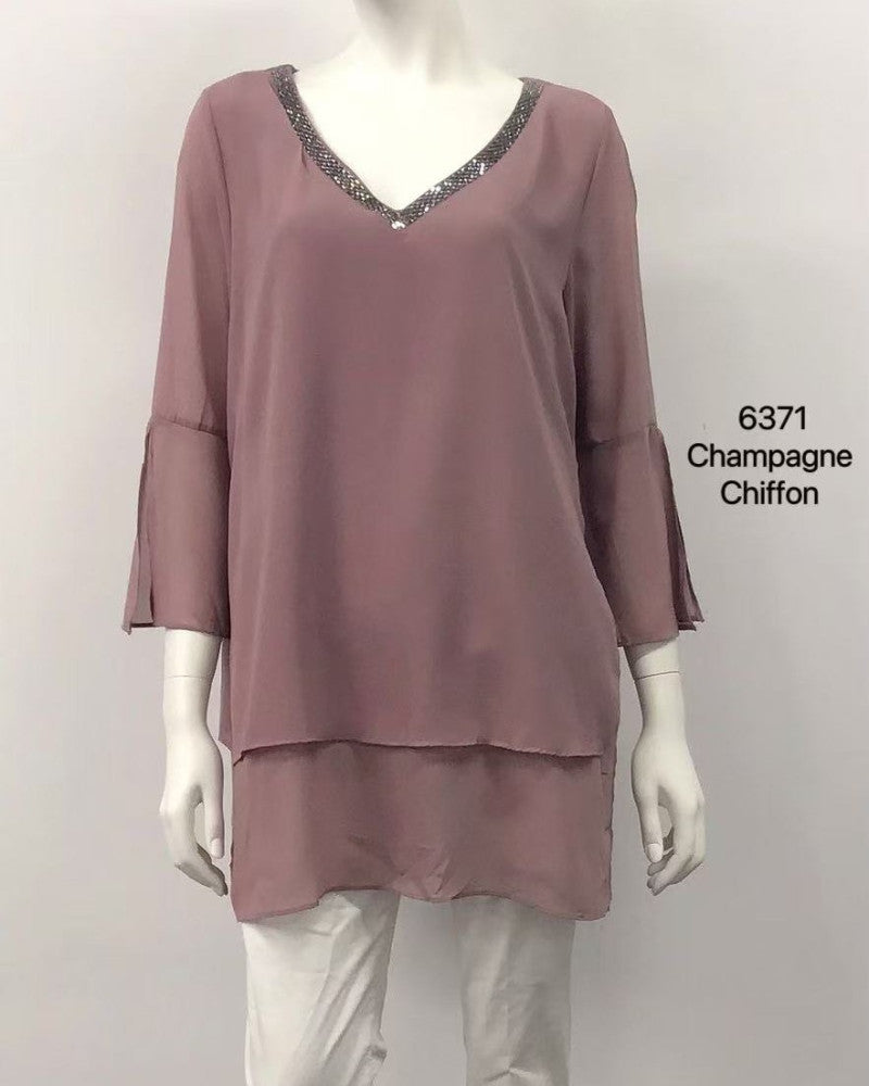 Celeste Sequin-Trim Tunic