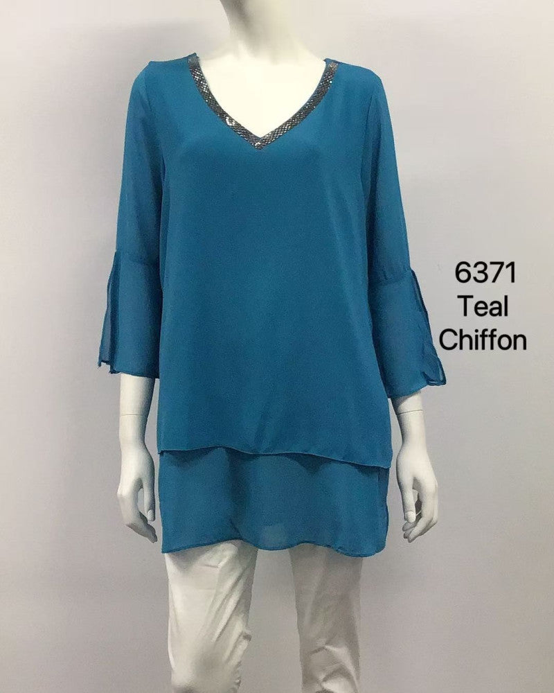 Celeste Sequin-Trim Tunic