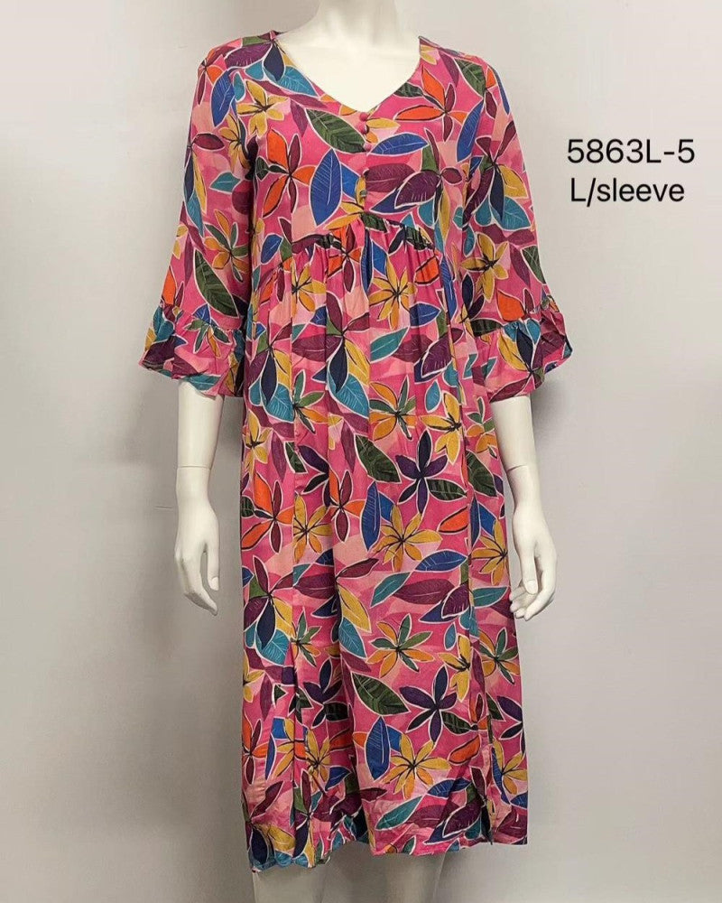 Ruffle Sleeve Midi Dress