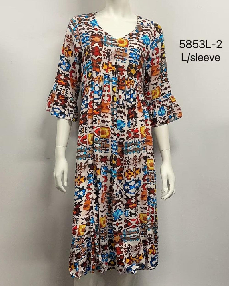Ruffle Sleeve Midi Dress