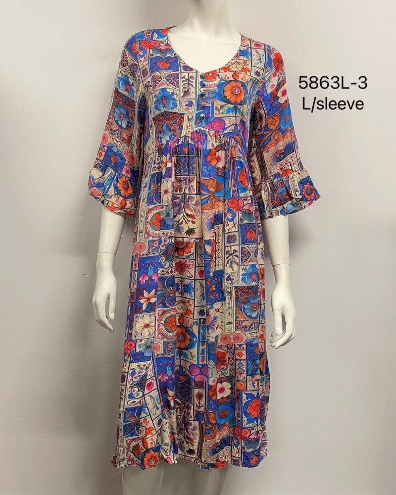 Ruffle Sleeve Midi Dress