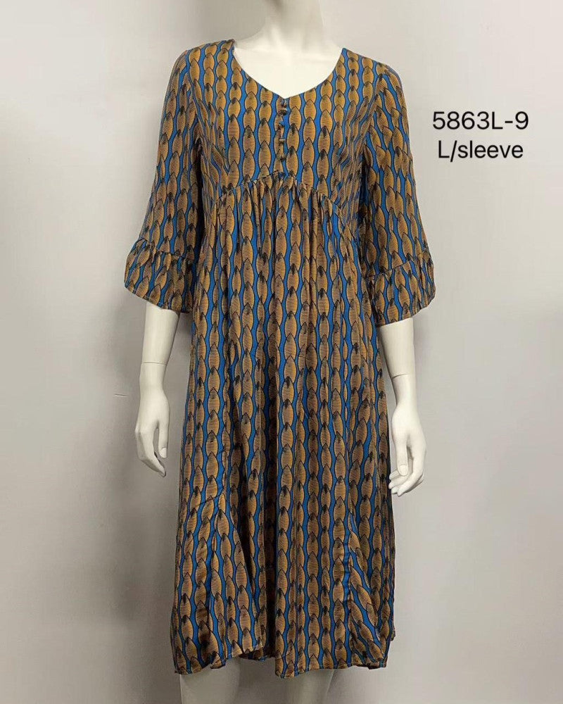 Ruffle Sleeve Midi Dress