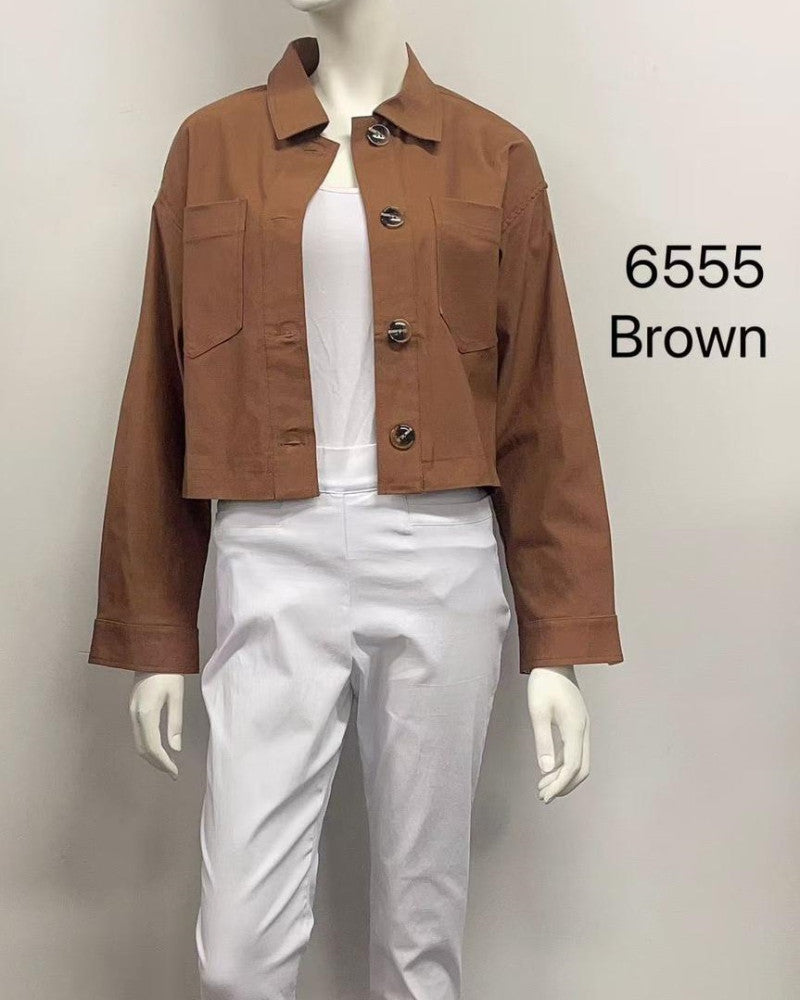 Geometric Stitch Cropped Jacket