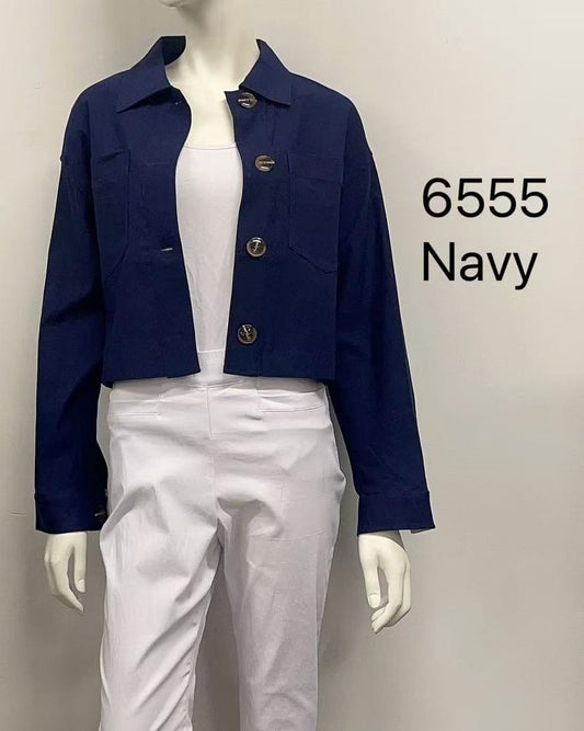 Geometric Stitch Cropped Jacket