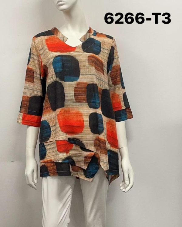 Print Ruffle Hem Top