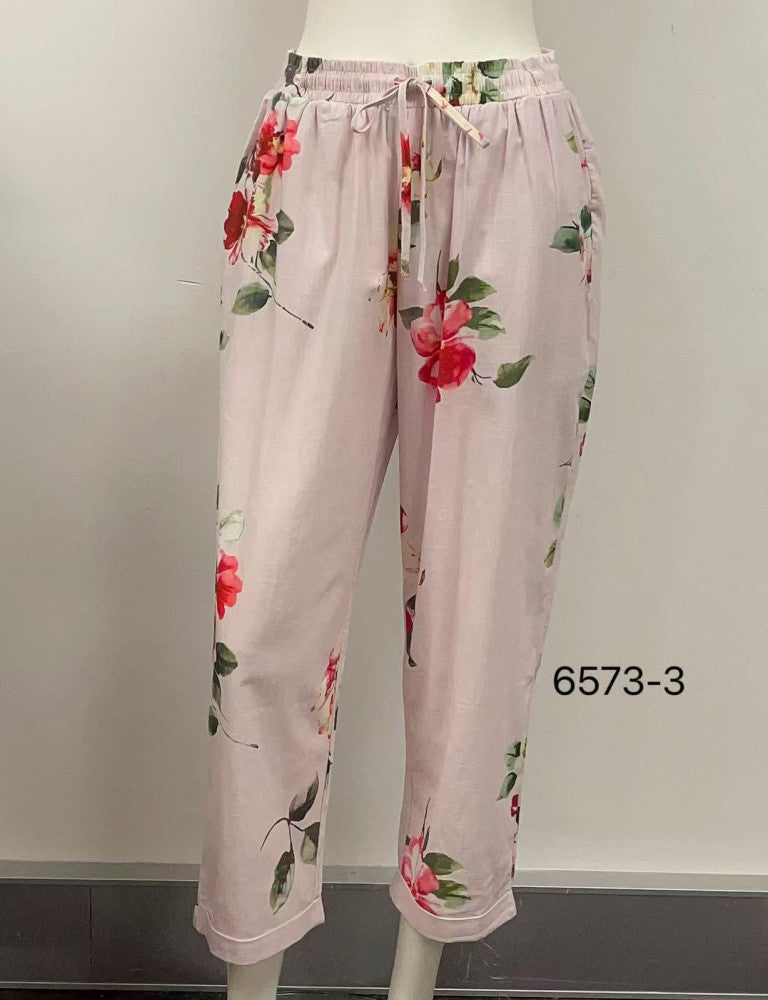 Elastic Waist Drawstring Relaxed Cotton Pants