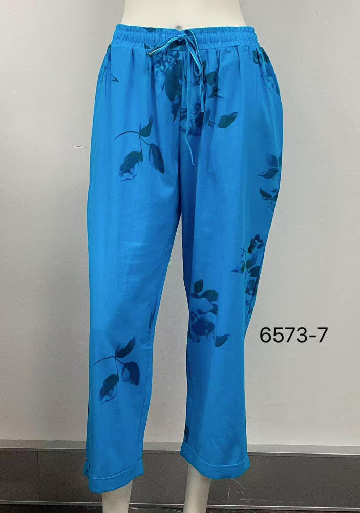 Elastic Waist Drawstring Relaxed Cotton Pants