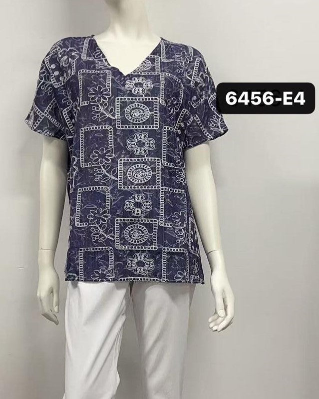 V-Neck Ruffle-Sleeve Lyocell Top