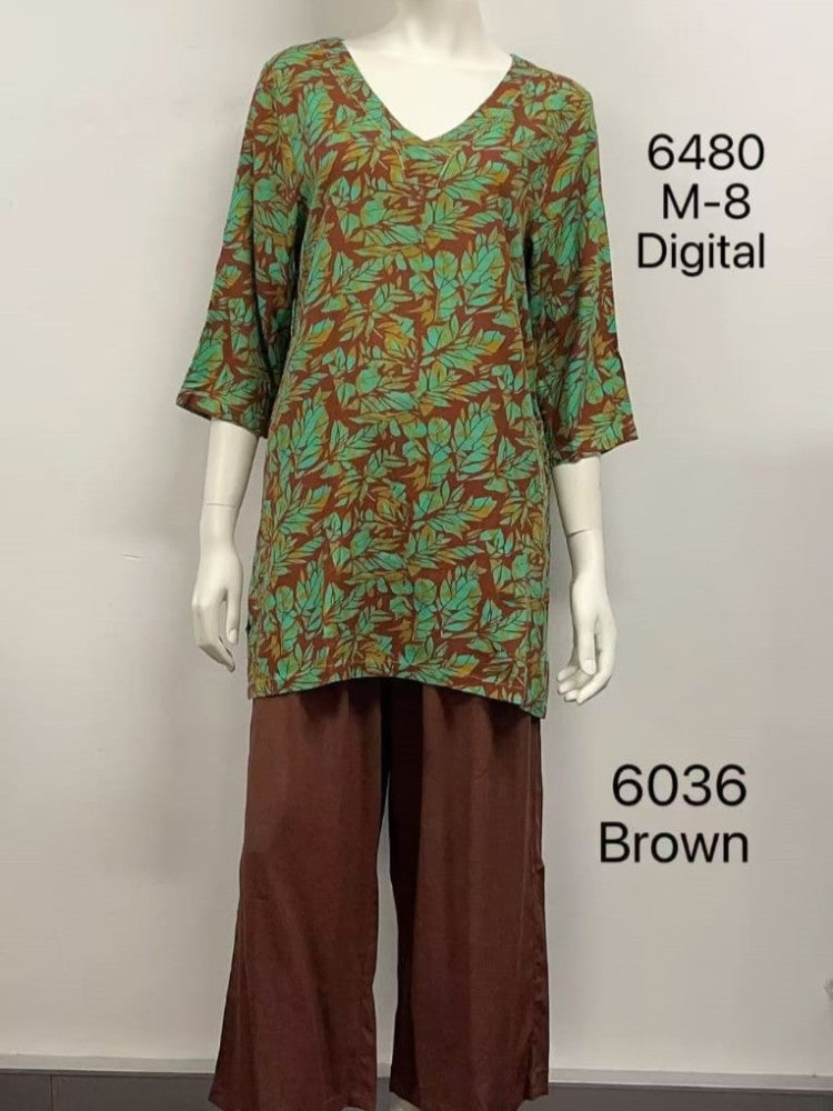 Printed Linen Top