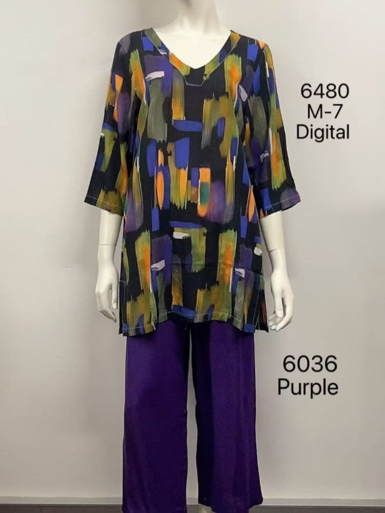 Printed Linen Top