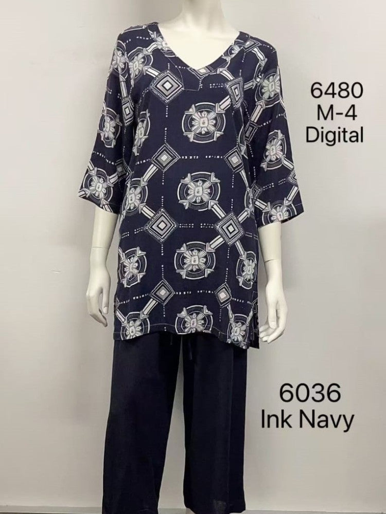 Printed Linen Top