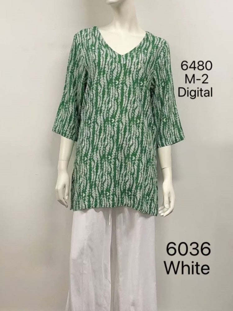 Printed Linen Top