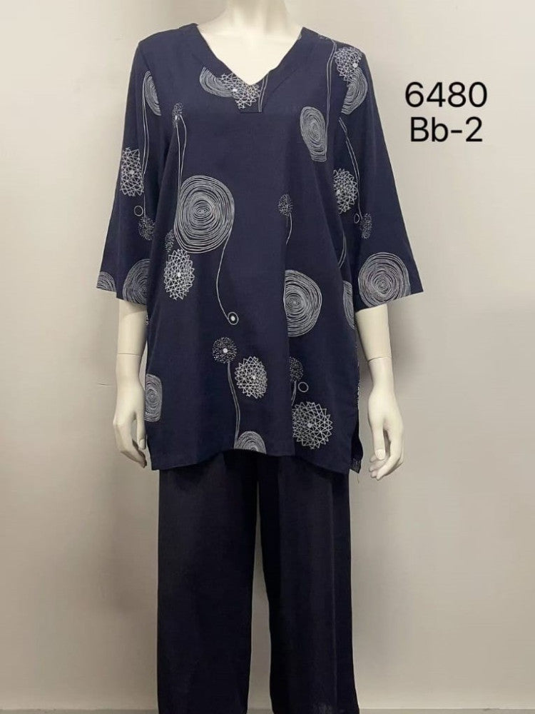 Printed Linen Top