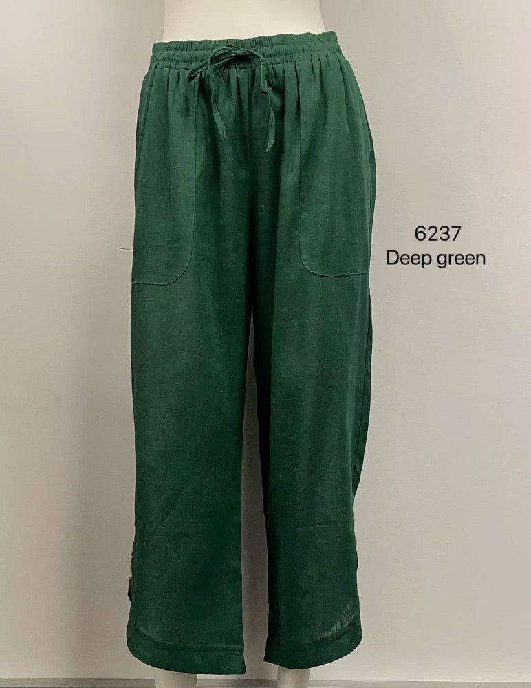 Relaxed Pocket Pants with Drawstring Waist