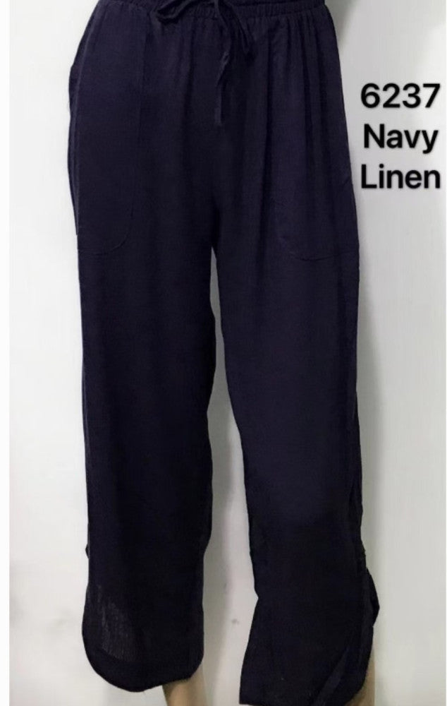Relaxed Pocket Pants with Drawstring Waist