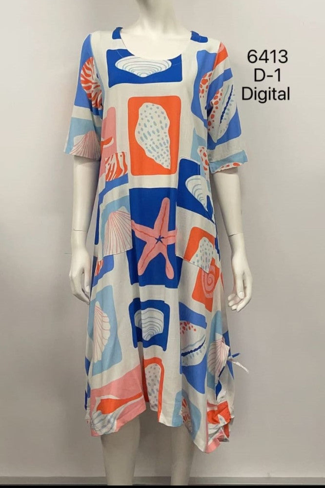Round-Neck Dress with Pocket