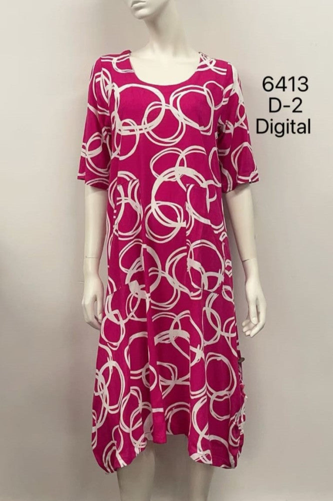 Round-Neck Dress with Pocket
