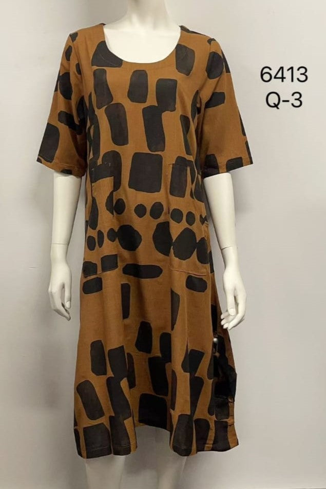 Round-Neck Dress with Pocket