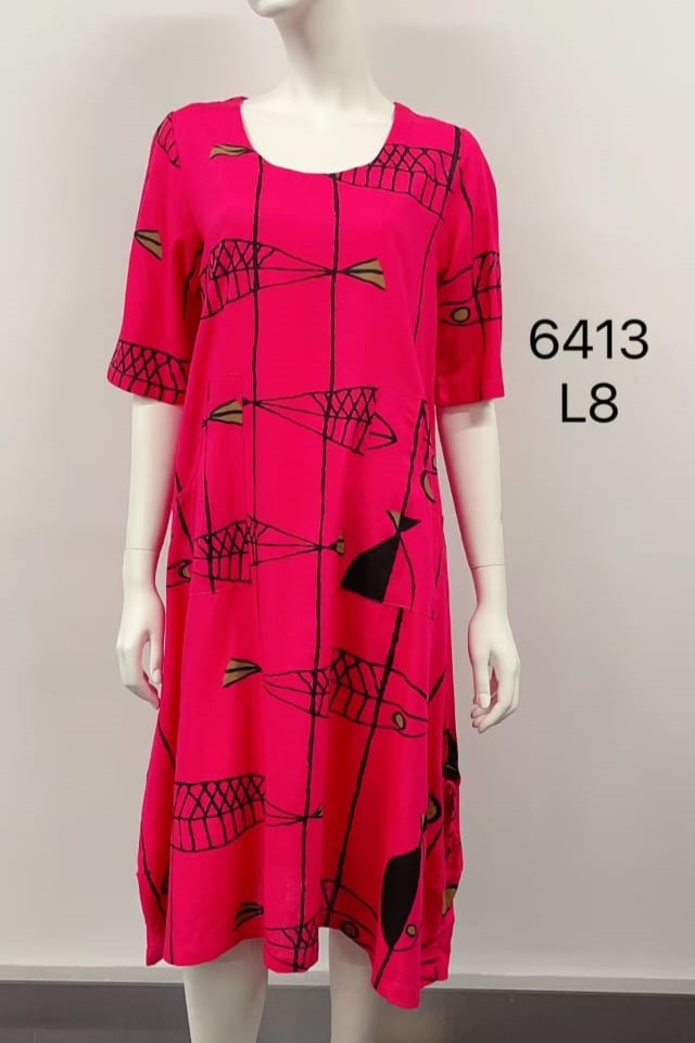 Round-Neck Dress with Pocket
