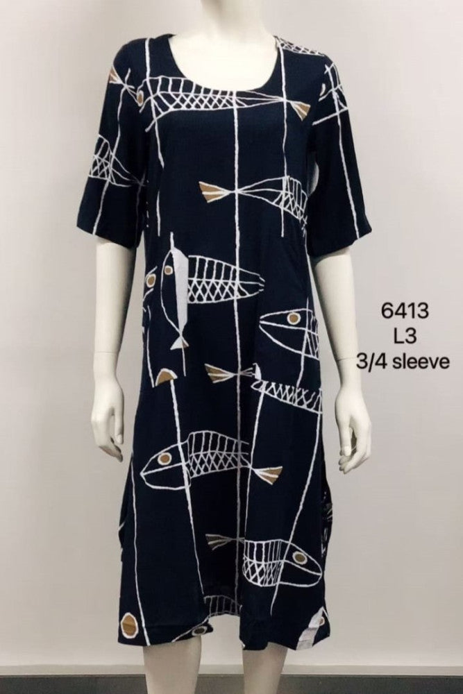 Round-Neck Dress with Pocket