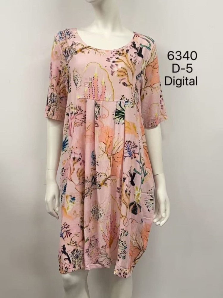 Round Neck Linen Dress