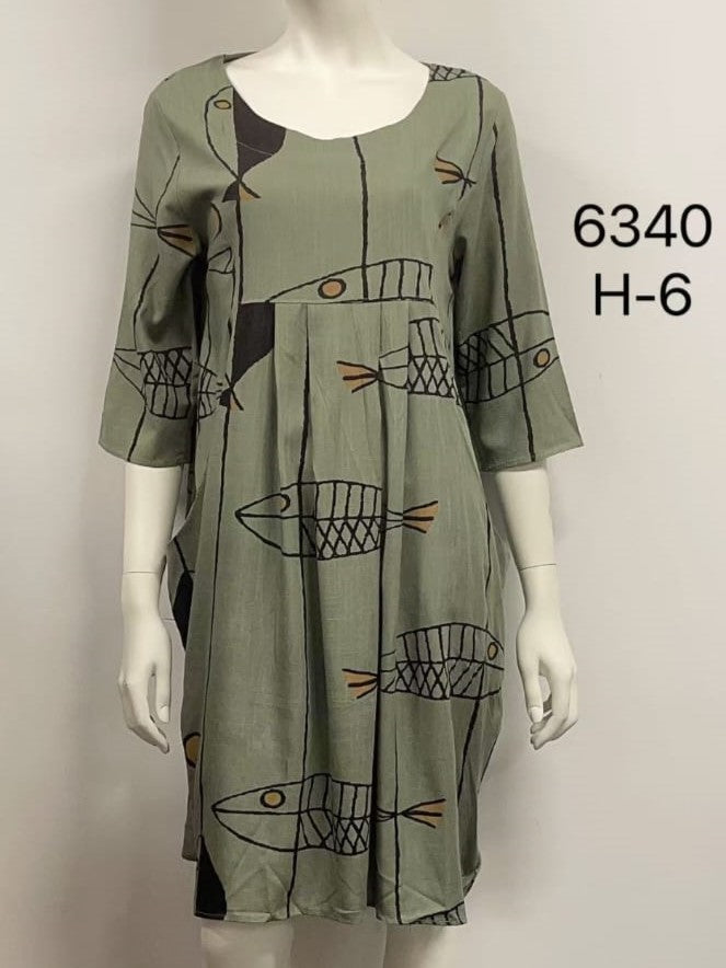 Round Neck Linen Dress