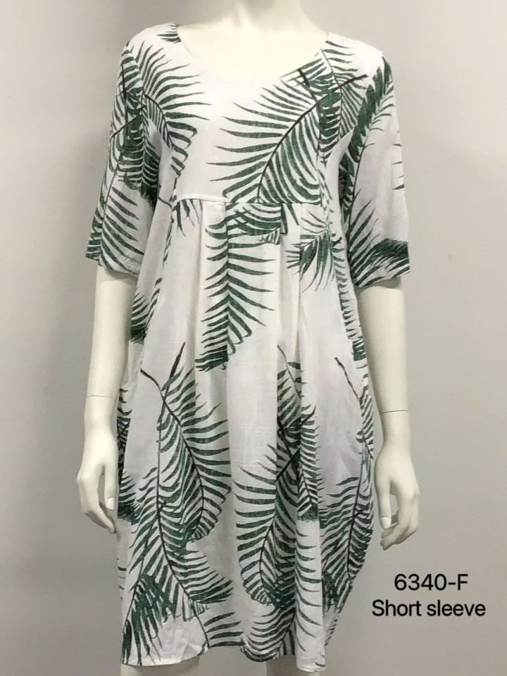 Round Neck Linen Dress